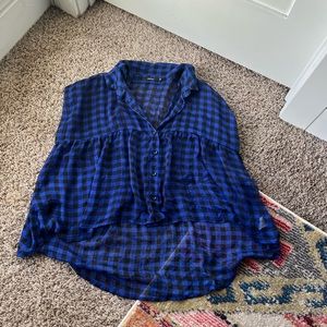 LF Millau gingham chiffon top